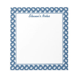 ホワイトポーズオンブルーカスタム文字 ノートパッド