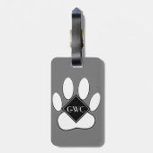 ホワイトポープリントカスタムモノグラムグレー ラゲッジタグ (裏面縦)