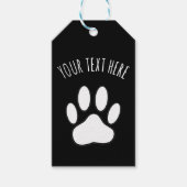 ホワイトポープリントカスタム文字ブラック ギフトタグ (正面)