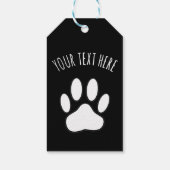 ホワイトポープリントカスタム文字ブラック ギフトタグ (裏面)