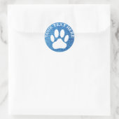 ホワイトポープリントカスタム文字ブルーデニムプリント ラウンドシール (バッグ)