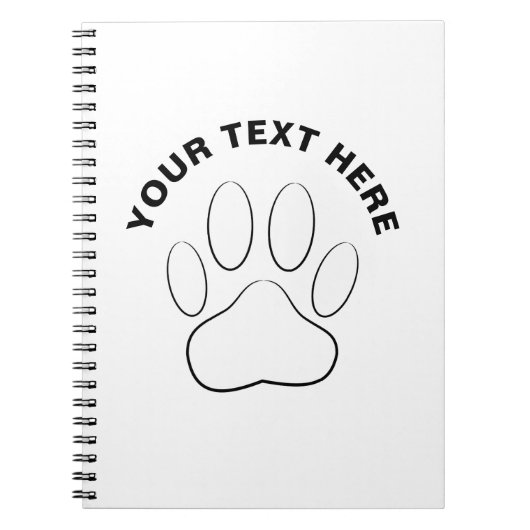 ホワイトポープリントカスタム文字 ノートブック (正面)