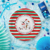 ホワイトポーラベアファミリークリスマスホリデー ペーパープレート (パーティー)