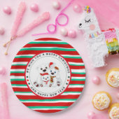 ホワイトポーラベアファミリークリスマスホリデー ペーパープレート (パーティー)