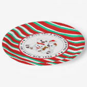 ホワイトポーラベアファミリークリスマスホリデー ペーパープレート (アングル)