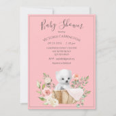ホワイトポーラベア水彩ベビーシャワー招待状 招待状 (正面)