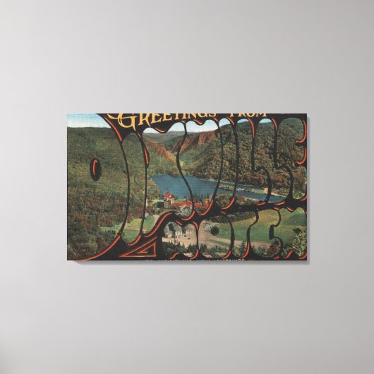 ホワイトマウンテンズニューハンプシャー – ディックスビル キャンバスプリント (正面)