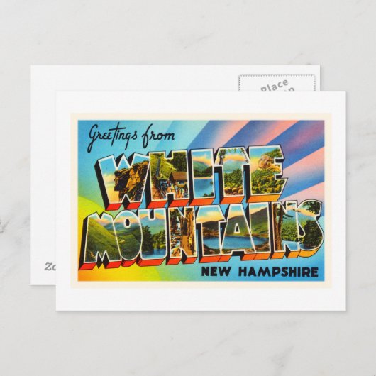 ホワイトマウンテンズニューハンプシャーNHトラベル土産 ポストカード (正面/裏面)