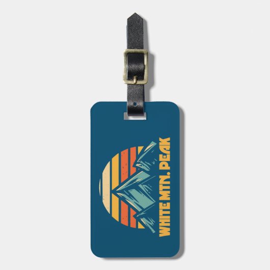 ホワイトマウンテンピークカリフォルニアレトロターコイズ ラゲッジタグ (正面縦)