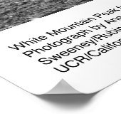 ホワイトマウンテンピーク、1964年6月Ansel Adams ポスター (角)