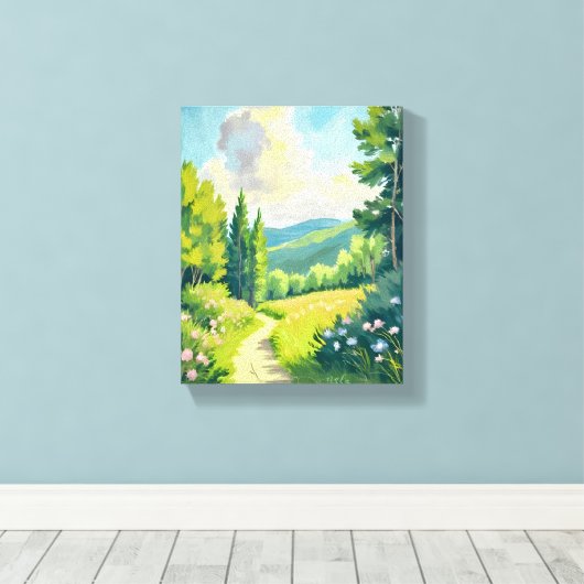 ホワイトマウンテン | ニューハンプシャー絵を描ランドスケーズ キャンバスプリント (インサイチュ (ウッドフロア))