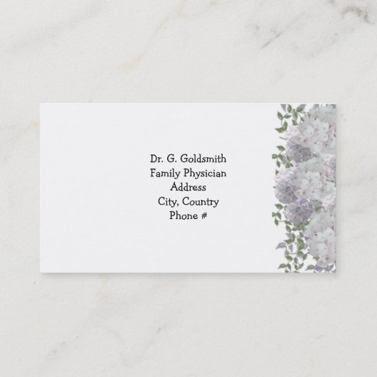 ホワイトマウヴフローラ医療アポイントメント 予約カード (裏面)