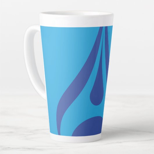 ホワイトマグカップの水滴デザイン カフェラテマグ (左アングル)