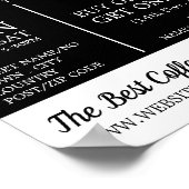 ホワイトマグカップ、バリスタ、カフェ、コーヒーハウス広告ズ ポスター (角)