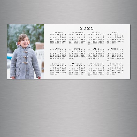 ホワイトマグネットに写真2025カレンダーを追加