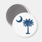 ホワイトマグネットの青いパルメット マグネット (正面/裏面)