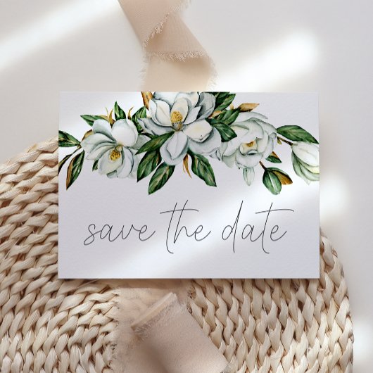 ホワイトマグノリアの花嫁支度 - Rustic Save the Date セーブザデート