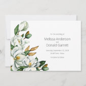 ホワイトマグノリアの花嫁支度 - Rustic Save the Date セーブザデート (裏面)