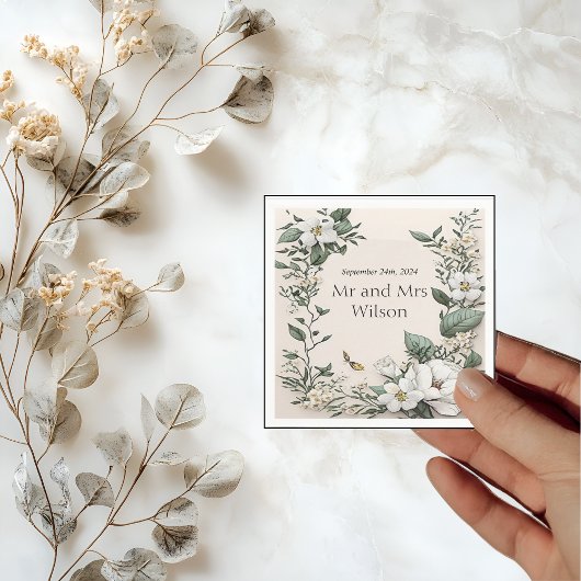 ホワイトマグノリアスとバタ結婚ーのディナーカクテル スタンダードカクテルナプキン