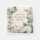 ホワイトマグノリアスとバタ結婚ーのディナーカクテル スタンダードカクテルナプキン (正面)