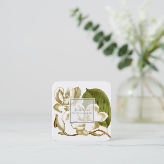 ホワイトマグノリアスフローラ名刺 スクエア名刺 (スタンド正面)