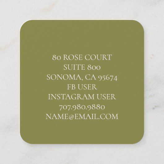 ホワイトマグノリアスフローラ名刺 スクエア名刺 (裏面)