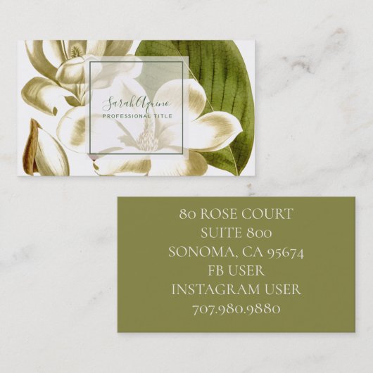 ホワイトマグノリアスフローラ 名刺 (正面/裏面)