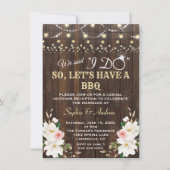 ホワイトマグノリアバーンストリングライト私がBBQを行った後 招待状 (正面)