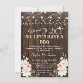 ホワイトマグノリアバーンストリングライト私がBBQを行った後 招待状