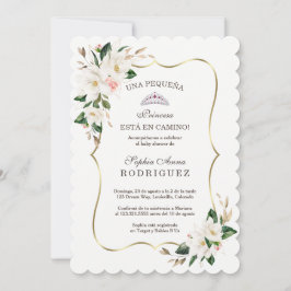 ホワイトマグノリアピンクインビタシオンデベビーシャワー 招待状