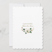 ホワイトマグノリアピンクフローラ金ゴールドキンセアニラ 招待状 (裏面)