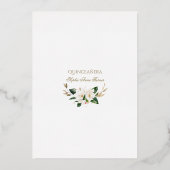 ホワイトマグノリアピンク実在フローラホイルキンセアニラ 箔招待状 (裏面)