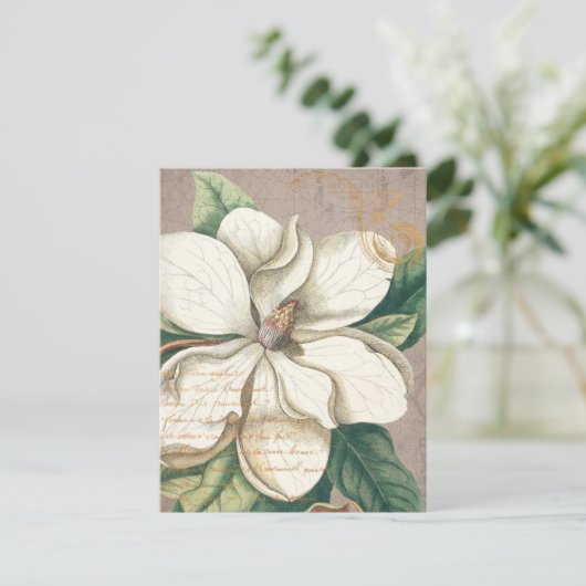 ホワイトマグノリアフラットグリーティングカード (スタンド正面)