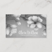 ホワイトマグノリアフラワーズイラストレーション 名刺 (正面)