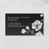 ホワイトマグノリアフラワーズイラストレーション 名刺 (裏面)