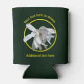 ホワイトマグノリアフラワーパーソナライズされた自然 缶クーラー (裏面)