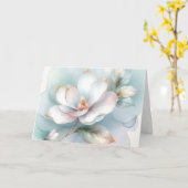 ホワイトマグノリアフラワー悔やみや弔慰 カード (黄色い花)