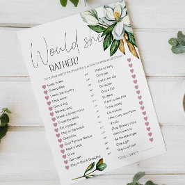 ホワイトマグノリアフローラブライダルゲームは彼女はむしろ彼女だろう