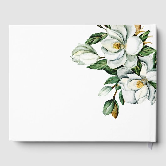 ホワイトマグノリアフローラルスタ結婚ス ゲストブック