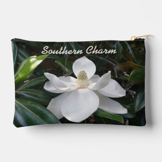 ホワイトマグノリアフローラ写真植物学 アクセサリーポーチ (裏面)