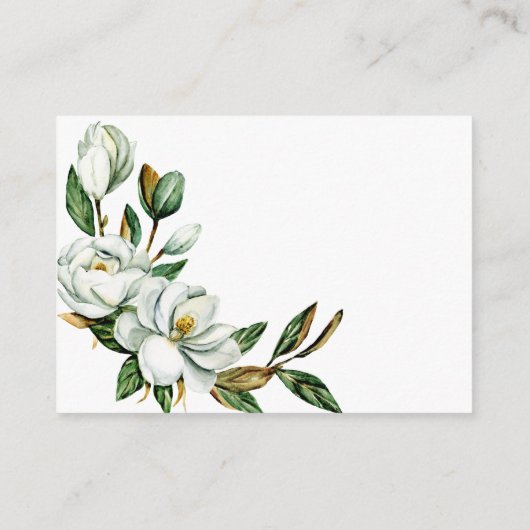 ホワイトマグノリアフローラ数キスブライダルゲーム エンクロージャーカード (裏面)