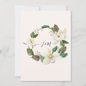 ホワイトマグノリアフローラ水彩葉（グレー） 招待状 (裏面)