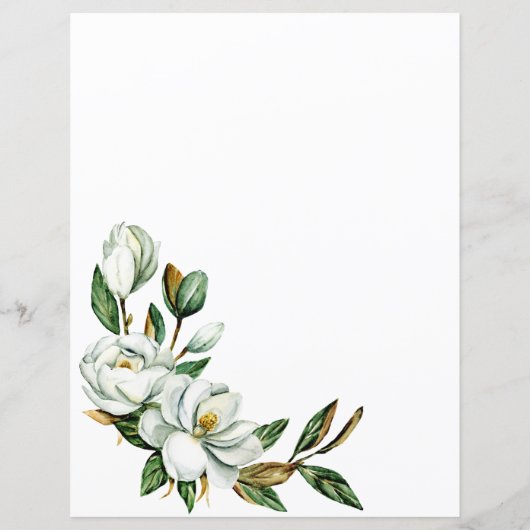 ホワイトマグノリアフローラ素朴ブライダルシャワービンゴ (裏面)