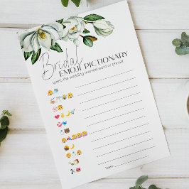 ホワイトマグノリアブライダルシャワーゲーム絵文字