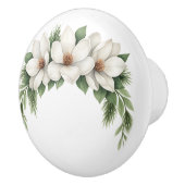 ホワイトマグノリアブロッサムフローラ緑 セラミックノブ (右)