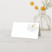 ホワイトマグノリアミニマル結婚イラストレーション空白のズ プレイスカード (正面)