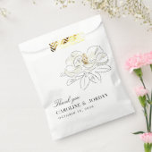 ホワイトマグノリアモダンイラストレーション結婚ズ フェイバーバッグ (封をした状態)