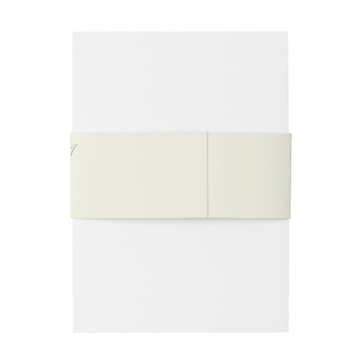 ホワイトマグノリアモダンイラストレーション結婚ズ 招待状ベリーバンド (裏面例)