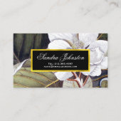 ホワイトマグノリアヴィンテージ植物学 名刺 (正面)