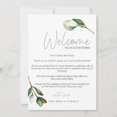 ホワイトマグノリア素朴ウェルカムレター&旅程 ノートカード (正面)